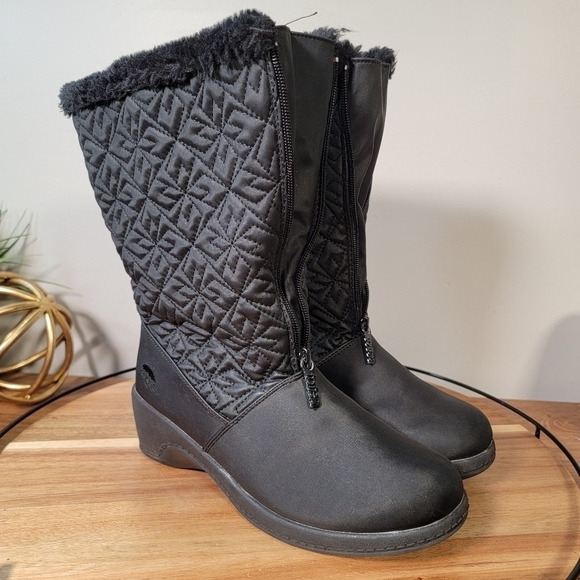 Totes Jonie Womens Black Waterproof Winter Boots Front Zip Insulated Size 8 - Picture 3 of 17